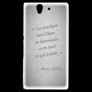 Coque Sony Xperia Z La musique Gris Citation Oscar Wilde