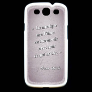 Coque Samsung Galaxy S3 La musique Rose Citation Oscar Wilde