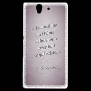 Coque Sony Xperia Z La musique Rose Citation Oscar Wilde