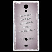 Coque Sony Xperia T La musique Rose Citation Oscar Wilde