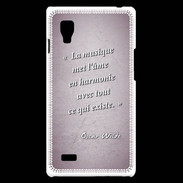 Coque LG Optimus L9 La musique Rose Citation Oscar Wilde