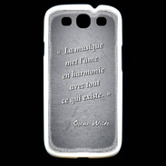 Coque Samsung Galaxy S3 La musique Noir Citation Oscar Wilde