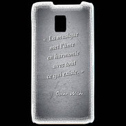 Coque LG P990 La musique Noir Citation Oscar Wilde