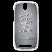 Coque HTC One SV La musique Noir Citation Oscar Wilde