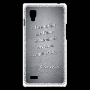Coque LG Optimus L9 La musique Noir Citation Oscar Wilde