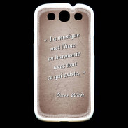 Coque Samsung Galaxy S3 La musique Rouge Citation Oscar Wilde