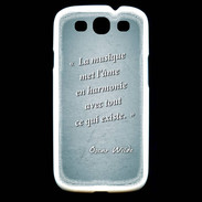 Coque Samsung Galaxy S3 La musique Turquoise Citation Oscar Wilde