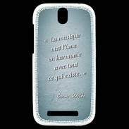 Coque HTC One SV La musique Turquoise Citation Oscar Wilde