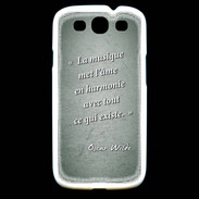 Coque Samsung Galaxy S3 La musique Vert Citation Oscar Wilde