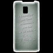 Coque LG P990 La musique Vert Citation Oscar Wilde