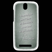 Coque HTC One SV La musique Vert Citation Oscar Wilde