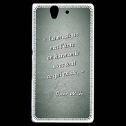 Coque Sony Xperia Z La musique Vert Citation Oscar Wilde