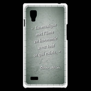 Coque LG Optimus L9 La musique Vert Citation Oscar Wilde