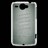 Coque HTC Wildfire G8 La musique Vert Citation Oscar Wilde