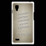 Coque LG Optimus L9 La musique Sepia Citation Oscar Wilde