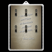 Porte clés La musique Sepia Citation Oscar Wilde