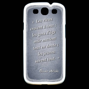 Coque Samsung Galaxy S3 Les vieux Bleu Citation Oscar Wilde