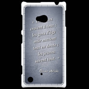 Coque Nokia Lumia 720 Les vieux Bleu Citation Oscar Wilde