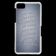 Coque Blackberry Z10 Les vieux Bleu Citation Oscar Wilde