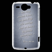 Coque HTC Wildfire G8 Les vieux Bleu Citation Oscar Wilde