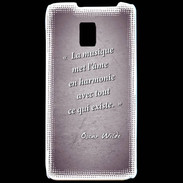 Coque LG P990 La musique Violet Citation Oscar Wilde