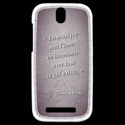 Coque HTC One SV La musique Violet Citation Oscar Wilde