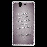Coque Sony Xperia Z La musique Violet Citation Oscar Wilde