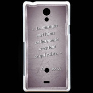 Coque Sony Xperia T La musique Violet Citation Oscar Wilde