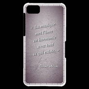 Coque Blackberry Z10 La musique Violet Citation Oscar Wilde