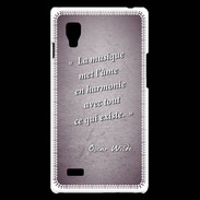 Coque LG Optimus L9 La musique Violet Citation Oscar Wilde