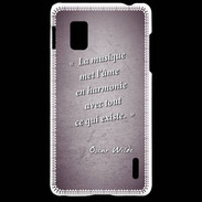 Coque LG Optimus G La musique Violet Citation Oscar Wilde