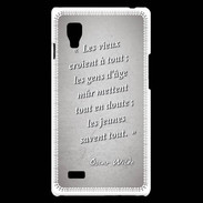 Coque LG Optimus L9 Les vieux Gris Citation Oscar Wilde