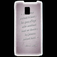 Coque LG P990 Les vieux Rose Citation Oscar Wilde