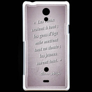 Coque Sony Xperia T Les vieux Rose Citation Oscar Wilde