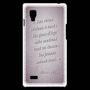 Coque LG Optimus L9 Les vieux Rose Citation Oscar Wilde