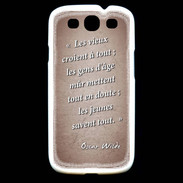 Coque Samsung Galaxy S3 Les vieux Rouge Citation Oscar Wilde