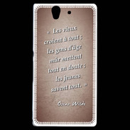 Coque Sony Xperia Z Les vieux Rouge Citation Oscar Wilde
