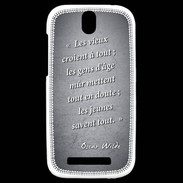 Coque HTC One SV Les vieux Noir Citation Oscar Wilde