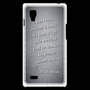 Coque LG Optimus L9 Les vieux Noir Citation Oscar Wilde