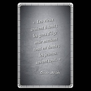 Etui carte bancaire Les vieux Noir Citation Oscar Wilde