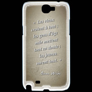 Coque Samsung Galaxy Note 2 Les vieux Sepia Citation Oscar Wilde