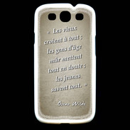 Coque Samsung Galaxy S3 Les vieux Sepia Citation Oscar Wilde