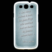 Coque Samsung Galaxy S3 Les vieux Turquoise Citation Oscar Wilde