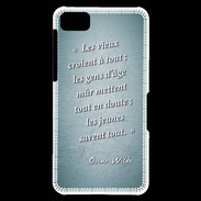 Coque Blackberry Z10 Les vieux Turquoise Citation Oscar Wilde