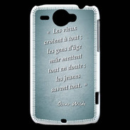 Coque HTC Wildfire G8 Les vieux Turquoise Citation Oscar Wilde