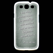 Coque Samsung Galaxy S3 Les vieux Vert Citation Oscar Wilde
