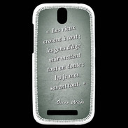 Coque HTC One SV Les vieux Vert Citation Oscar Wilde