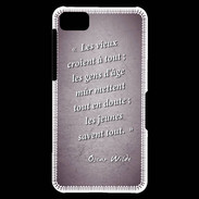 Coque Blackberry Z10 Les vieux Violet Citation Oscar Wilde