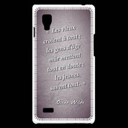 Coque LG Optimus L9 Les vieux Violet Citation Oscar Wilde
