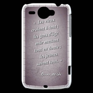Coque HTC Wildfire G8 Les vieux Violet Citation Oscar Wilde